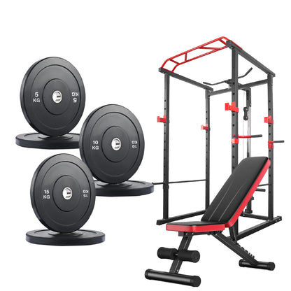 Professional Power Cage with Pulley System – Adjustable Rack with Lat Pulldown, Spotters & Multi-Grip Pull-Up Bar for Home Gym"