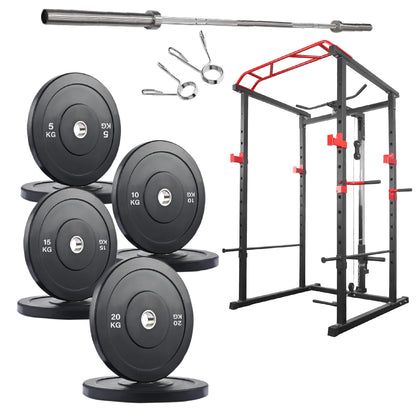 Professional Power Cage with Pulley System – Adjustable Rack with Lat Pulldown, Spotters & Multi-Grip Pull-Up Bar for Home Gym"