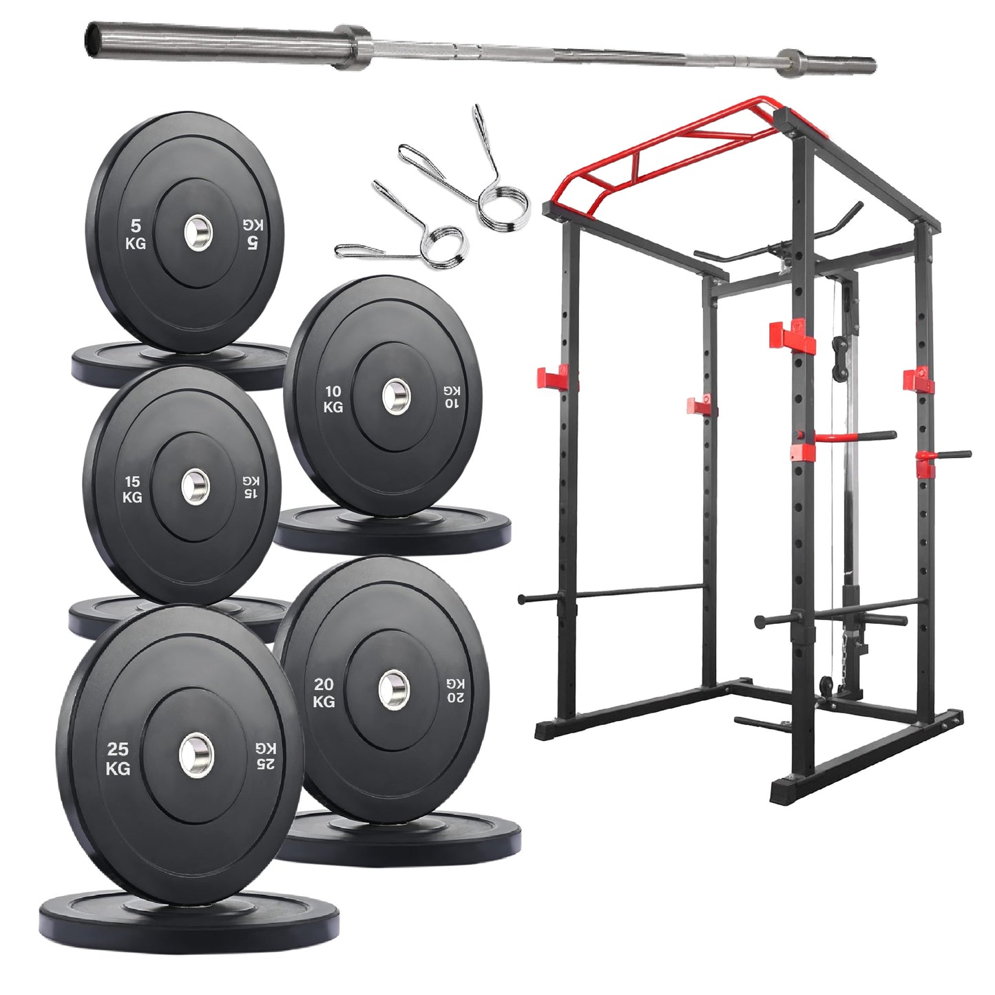 Professional Power Cage with Pulley System – Adjustable Rack with Lat Pulldown, Spotters & Multi-Grip Pull-Up Bar for Home Gym"
