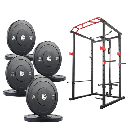 Professional Power Cage with Pulley System – Adjustable Rack with Lat Pulldown, Spotters & Multi-Grip Pull-Up Bar for Home Gym"
