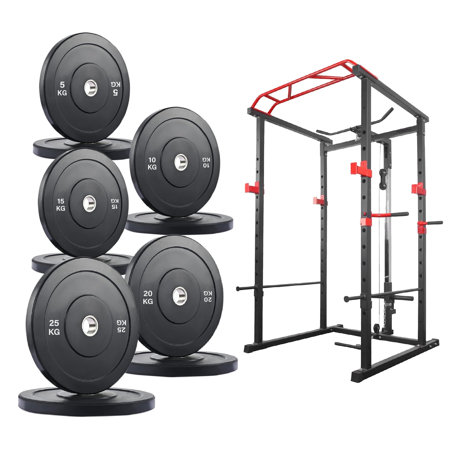 Professional Power Cage with Pulley System – Adjustable Rack with Lat Pulldown, Spotters & Multi-Grip Pull-Up Bar for Home Gym"