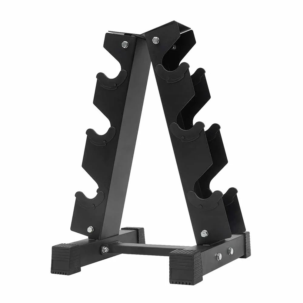 A3 A-frame dumbbell storage rack in black metal