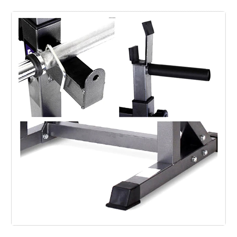 Close-up of a weightlifting bench with barbell attachment on a white background