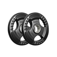 Two black weight plates with '1.25KG' marking on a white background