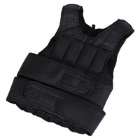 Black weighted vest on a white background