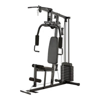 Black home gym equipment on a white background