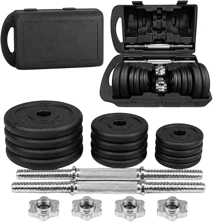 20kg Adjustable Dumbbell & Barbell Set - Cast Iron