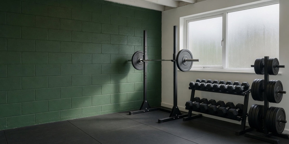 Lifter curling a 10 kg black hex dumbbell in a gym