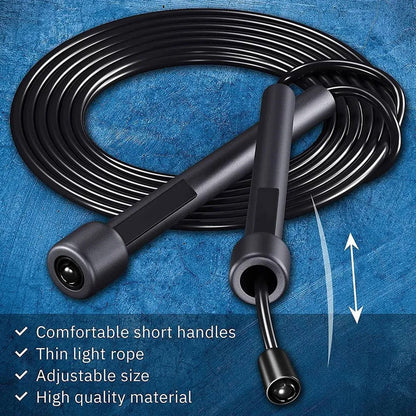 PVC Adjustable Skipping Rope – Tangle-Free Speed Jump Rope with Non-Slip Handles for Men, Women & Kids, Ideal for Home Workout, Boxing, MMA & Cardio Fitness