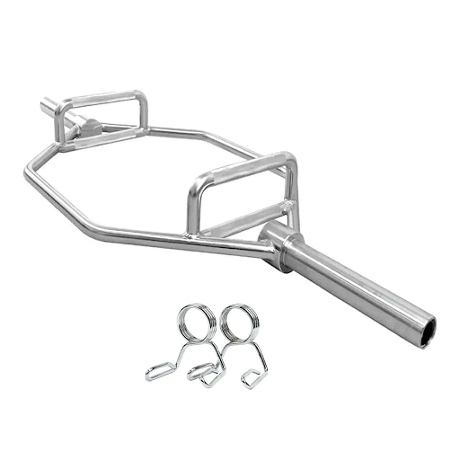 Olympic hex trap bar on a white background